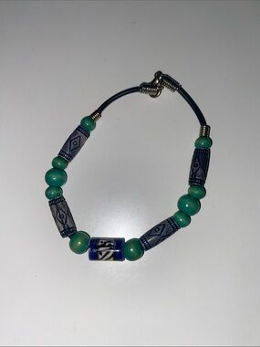 Boho Green & Blue Beaded Women's Bracelet